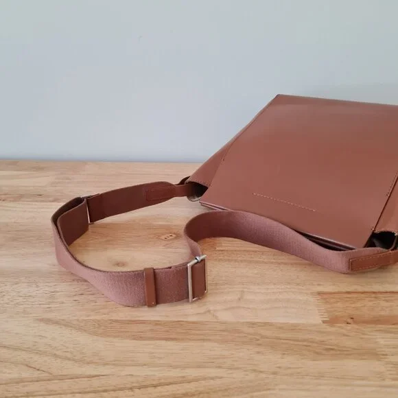 Everlane The Form Bag Cognac Brown Leather Shoulder Handbag Tote Structured - Picture 6 of 10